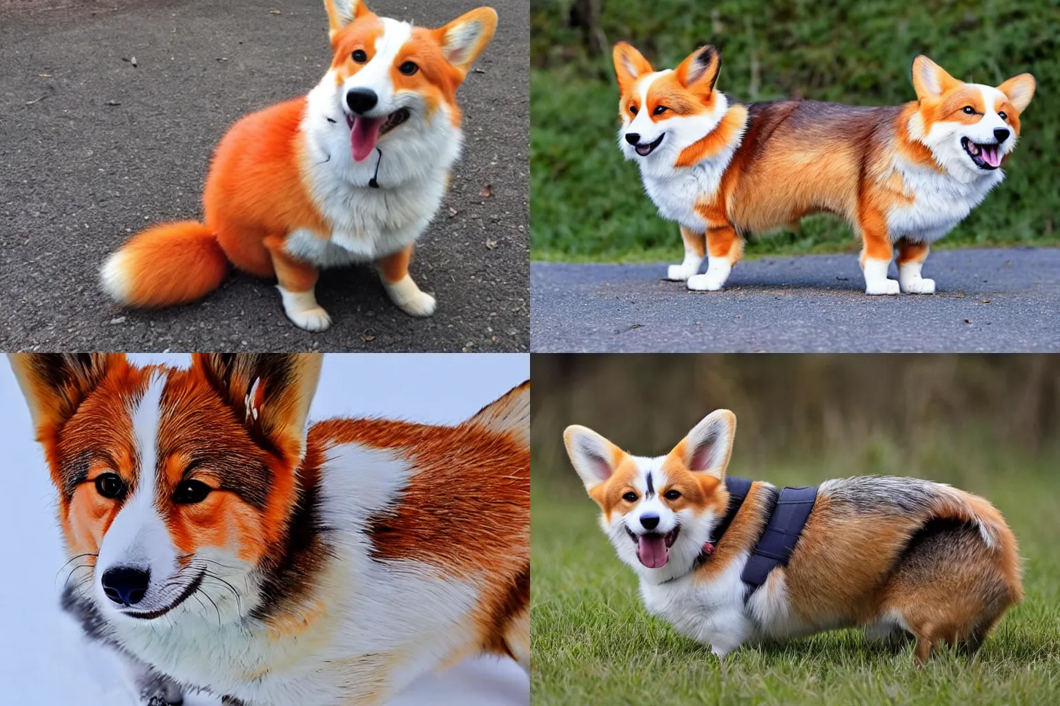 Prompt: a corgi and fox hybrid