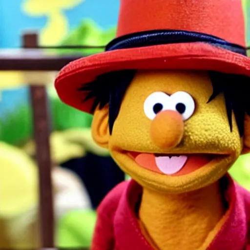 Image similar to luffy in the Muppet show