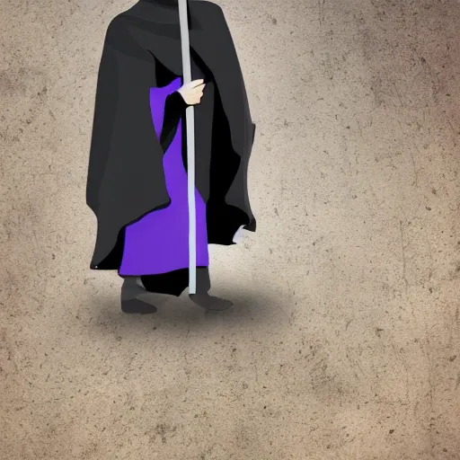 Prompt: grim reaper, purple cloak, scary
