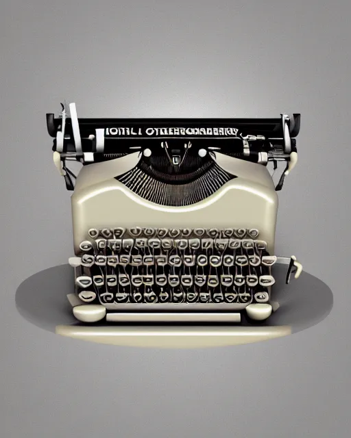 Image similar to digital illustration of a retro typewriter. 3 d. pastel