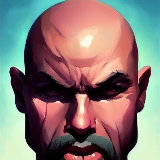 Prompt: portrait bald man with 2 black spikes driven through his eyes, official fanart behance hd artstation by jesper ejsing, by rhads, makoto shinkai and lois van baarle, ilya kuvshinov, ossdraws