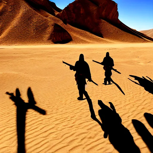 Image similar to shadow warriors in the desert