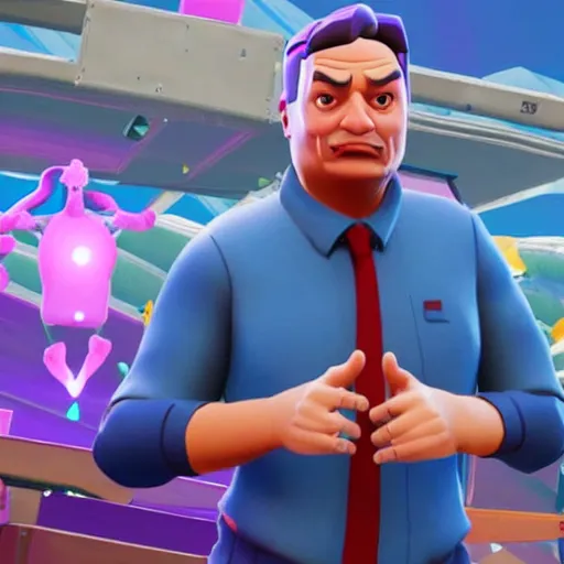 Image similar to Viktor Orban in Fortnite doing the Floss