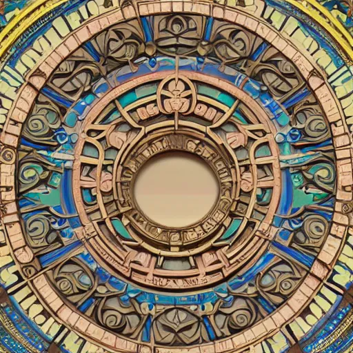 Prompt: huge 3 d plasterwork mural colourful detailed ornamental abstract art nouveau large circle, detailed nature textures, full sized centered circle, art by alphonse mucha and walter crane and louis sullivan and william morris, 8 k octane render