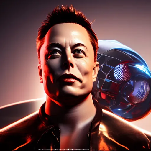 Image similar to Elon Musk as a Cyborg, as a vinyl figure, studio, light, artstation, octane render, unreal engine, 3D rendering, 8k,