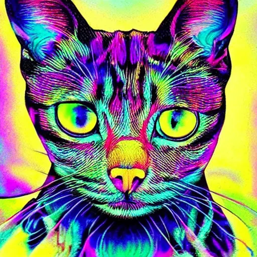 Image similar to psychedelic cat