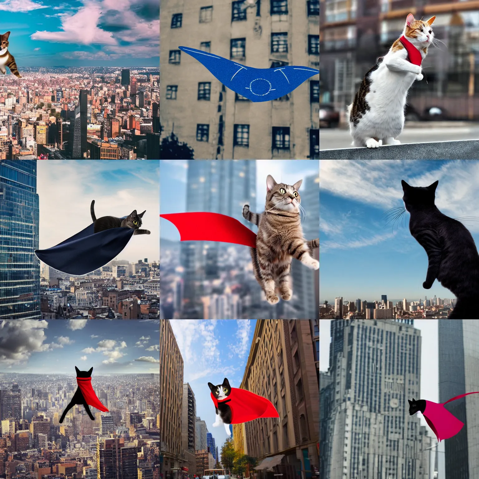 flying cats with capes