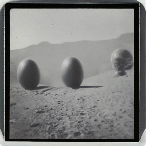 Image similar to polaroid photograph of aliens visiting earth, 1 9 5 0