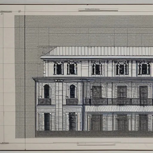 Prompt: interior blueprint of a mansion