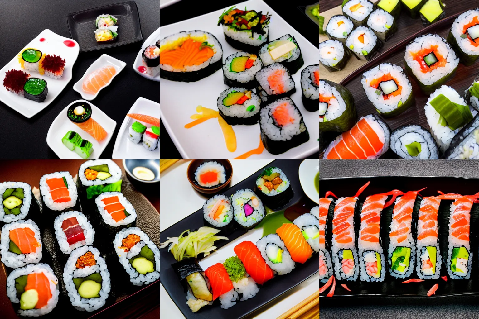 Prompt: bile sushi, food photography