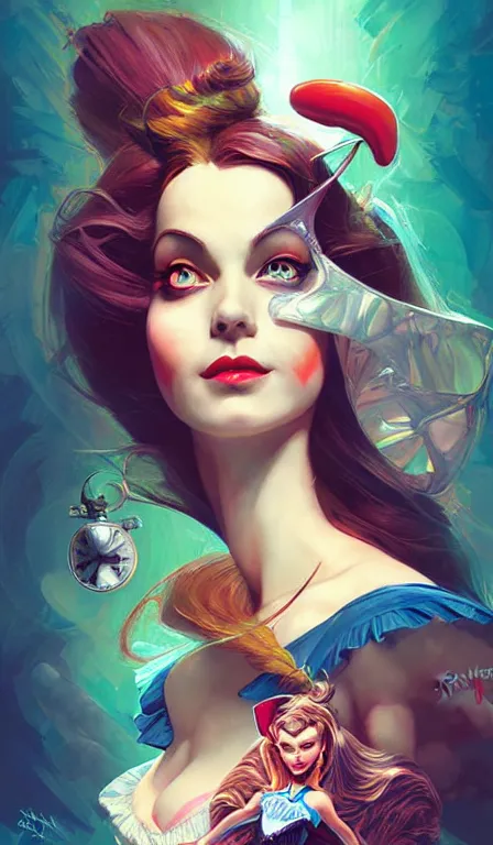 Image similar to illustration of alice from alice in wonder land, portrait, sharp focus, digital art, concept art, dynamic lighting, by anna dittmann, mark arian, marc davis, and sandra chevrier