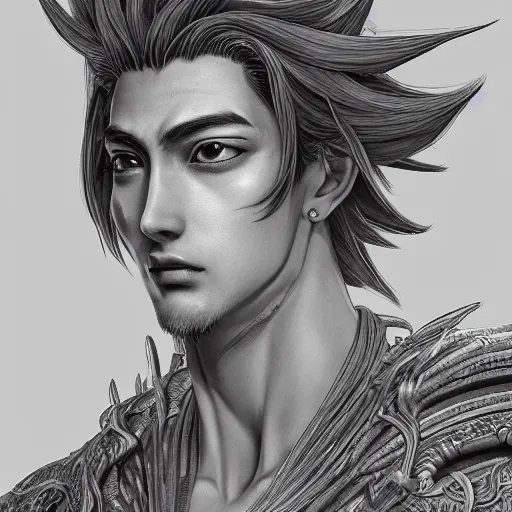 Image similar to an immortal xianxia cultivator as an absurdly handsome, elegant, angelic, young anime man, ultrafine hyperrealistic detailed face illustration by kim jung gi, irakli nadar, intricate linework, sharp focus, bright colors, matte, final fantasy, unreal engine highly rendered, global illumination, radiant light, intricate environment