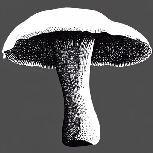 Prompt: flat black vector silhouette of a mushroom, pure white background, 4 k resolution