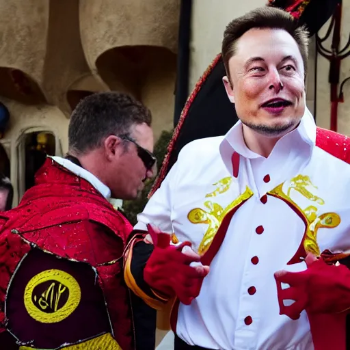 Prompt: elon musk dressed as a matador, bullfighting, la plaza abarrota