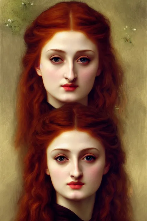 Image similar to sansa, painting by rossetti bouguereau, detailed art, artstation