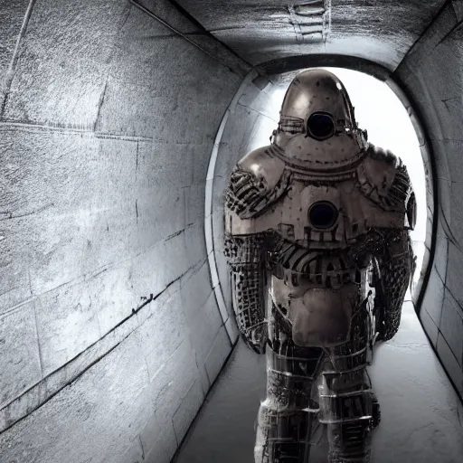 Prompt: cinematic shot of john mccain wearing futuristic armor in a sewer, very detailed, very intricate,