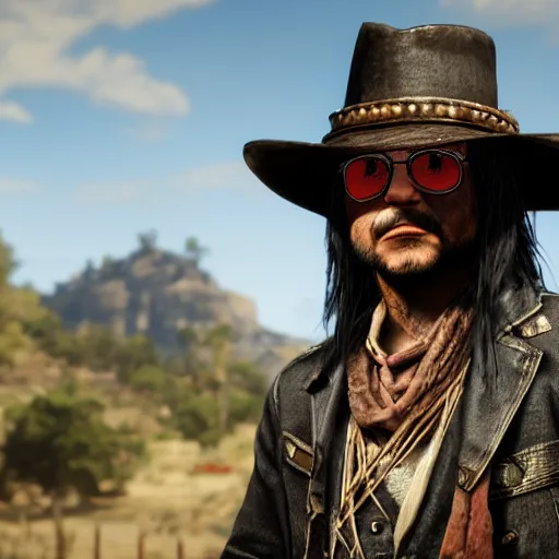 Image similar to David Shing, otherwise know as Shingy, in Red Dead Redemption 2, extreme detail, ray tracing, 8k by artgerm and greg rutkowski