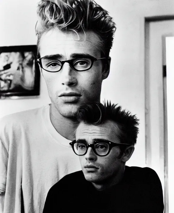 Image similar to portrait of james dean photographed by nan goldin