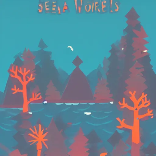 Image similar to a phone background of a sea port in the style of night in the woods the video game with lots of coral and fish and crabs on a bright sunny day