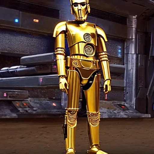 Image similar to screencap of c - 3 p 0 in a star wars movie