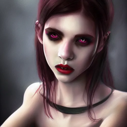 Prompt: the vampire girl portrait, fantasy art, concept art, photorealistic, highly detailed, -H 1000