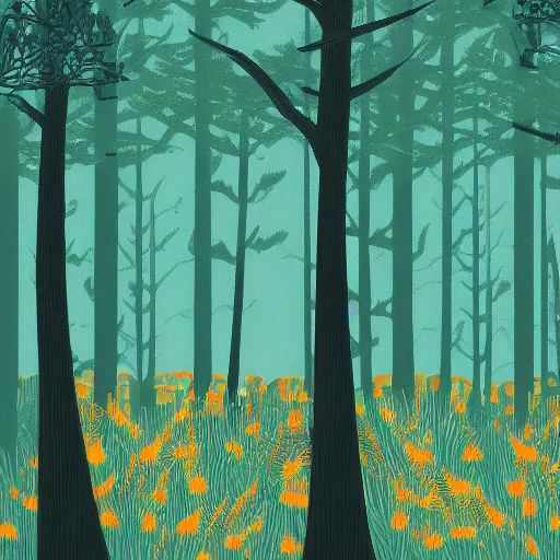 Image similar to forest in the morning light, digiital illustration, intricate