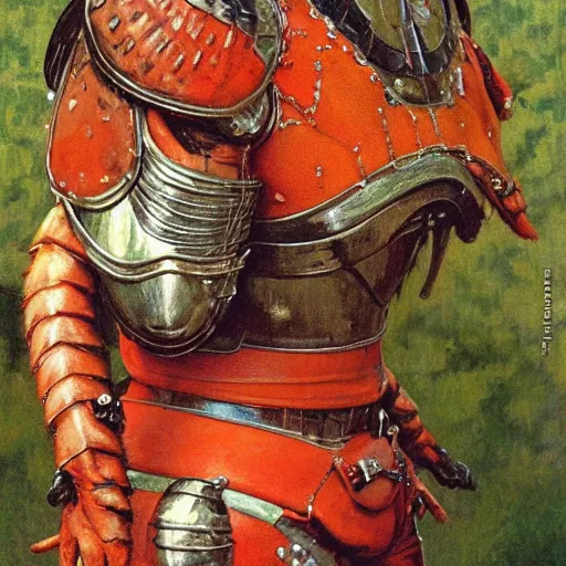 Image similar to shrimp animal as a realistic fantasy knight, closeup portrait art by norman rockwell and donato giancola and greg rutkowski,