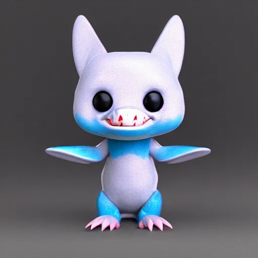 Image similar to cute baby shark with short blue fur smiling, funko pop, beanie baby, daz 3 d, octane render, studio lighting