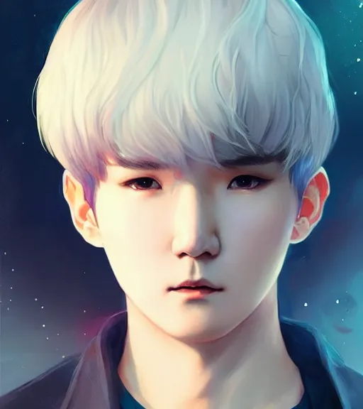 Prompt: : + aesthetic portrait commission of a of ACCURATE YOONGI YOONGI YOONGI is SPOCK + VEINY HANDS + hyperdetailed face at golden hour, safe for work (SFW). Character design by charlie bowater, ross tran, artgerm, and makoto shinkai, detailed, 2021 award winning film poster painting