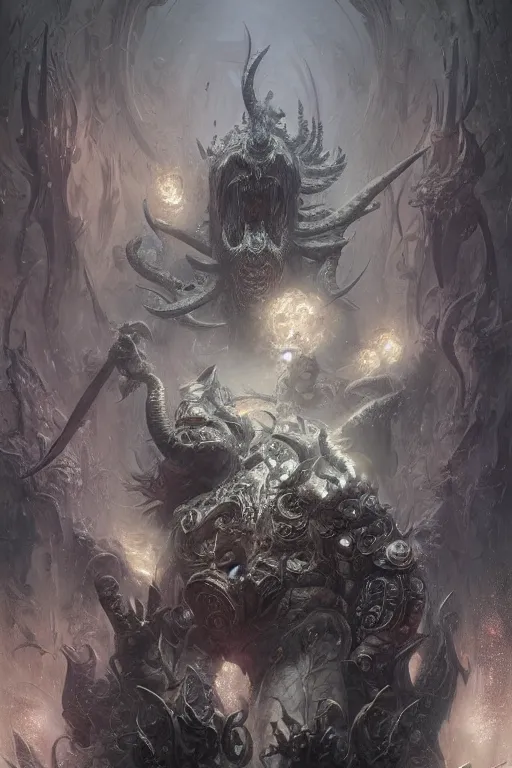 Image similar to the elder god slaanesh, dark, intricate, highly detailed, smooth, artstation, digital illustration by ruan jia and mandy jurgens and artgerm and wayne barlowe and greg rutkowski and zdzislav beksinski