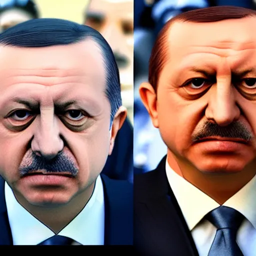 Image similar to an average face of a Turkish president