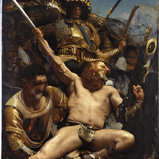 Image similar to joe biden as a bandit king, god of the forge by edgar maxence and caravaggio and michael whelan and delacroix