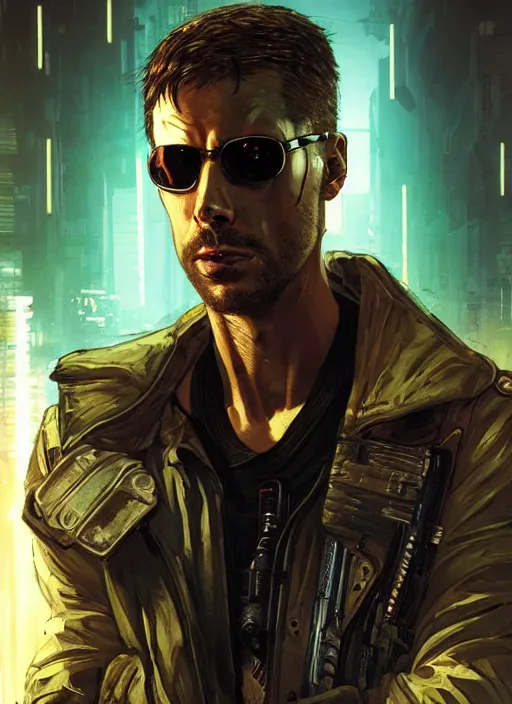 Prompt: cyberpunk military character jitters ( blade runner 2 0 4 9, dystopian, cyberpunk 2 0 7 7 character design ). attractive face. portrait by james gurney and laurie greasley and yoji shinkawa, oil on canvas. cinematic composition, hyper realism, realistic proportions, anatomy, dramatic lighting, photorealistic, high detail, 4 k