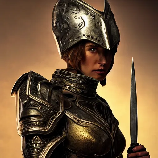 Prompt: the elder scrolls vi character brunette female portrait partially clothed in exquisitely deatiled metal - plated battle armour, atmospheric lighting, painted, intricate, volumetric lighting, beautiful, rich deep colors masterpiece, sharp focus, ultra detailed by leesha hannigan, ross tran, thierry doizon, kai carpenter, ignacio fernandez rios