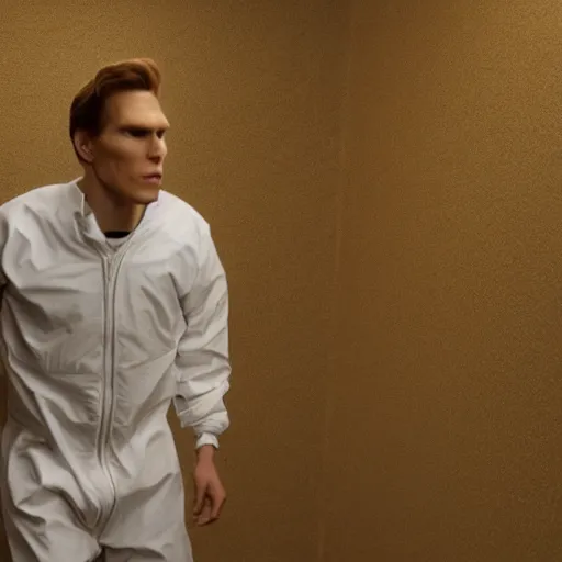 Image similar to Live Action Still of Jerma in Breaking Bad, real life, hyperrealistic, ultra realistic, realistic, highly detailed, epic, HD quality, 8k resolution, body and headshot, film still