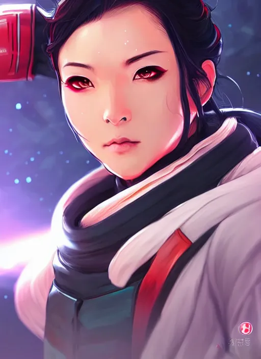 Image similar to Space Samurai in apex legends as an anime character digital illustration portrait design by Ross Tran, artgerm detailed, soft lighting