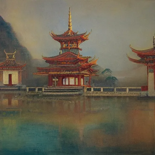 Image similar to “Quanzhou Kaiyuan Temple, oil on canvas, by Turner, 8k”