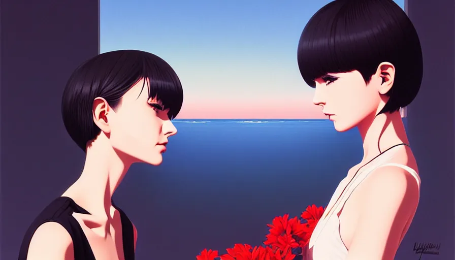 Prompt: the two complementary forces that make up all aspects and phenomena of life, by ilya kuvshinov