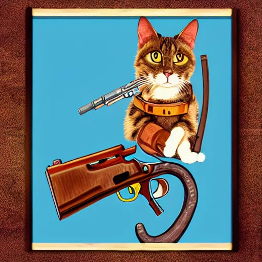 Image similar to Le Gun artwork of a cat