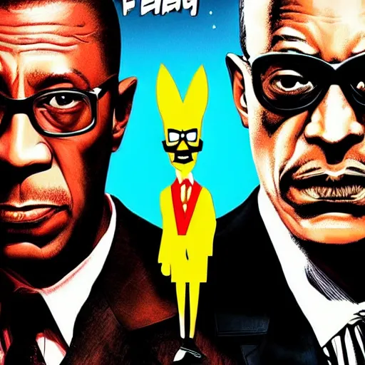 Image similar to batman versus gus fring, poster, movie poster, facing each other, side angle, imax, highly detailed