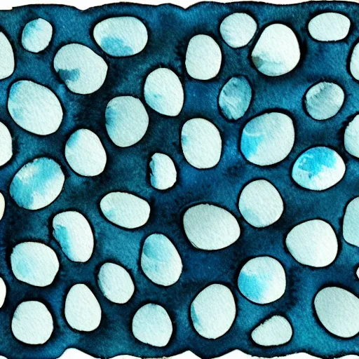 Image similar to highly intricate interlocking tiny aqua blue blobs, watercolor drawing