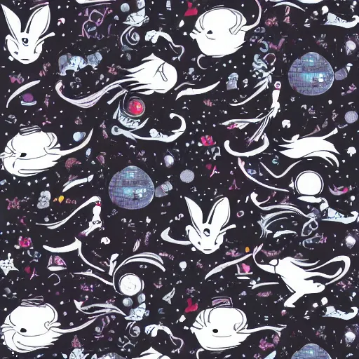 Image similar to A lost sci-fi rabbit, space rabbit, interstellar black hole, by James Jean And WLOPPRO