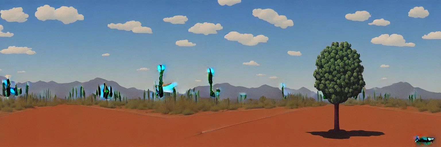 Image similar to arizona highway painting magritte