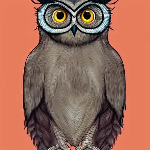 Image similar to a furry owl, digital art by ninxeas