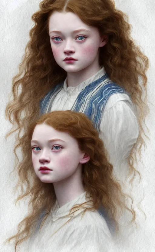 Prompt: mackenzie foy, sadie sink, millie bobby brown, traditional corsican, intricate, highly detailed, artstation, illustration, jurgens, rutkowski, bouguereau