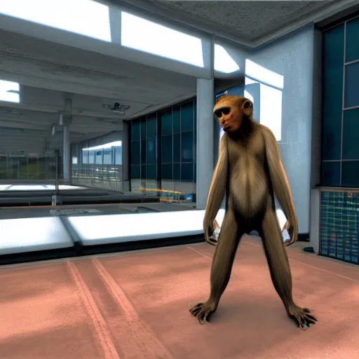 Prompt: a monkey in mirrors edge