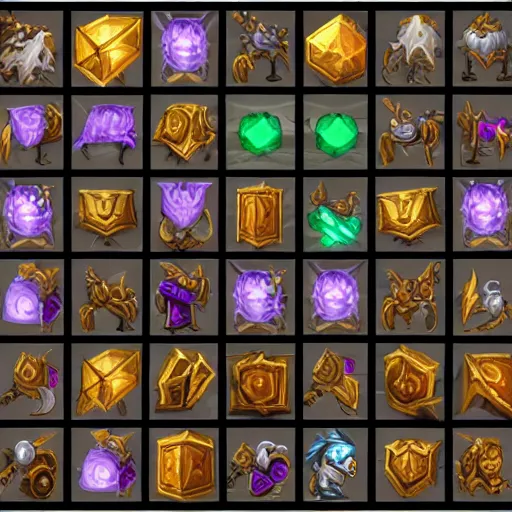 Image similar to Sprite sheet of RPG skill icons, World of Warcraft, League of Legends, DOTA 2