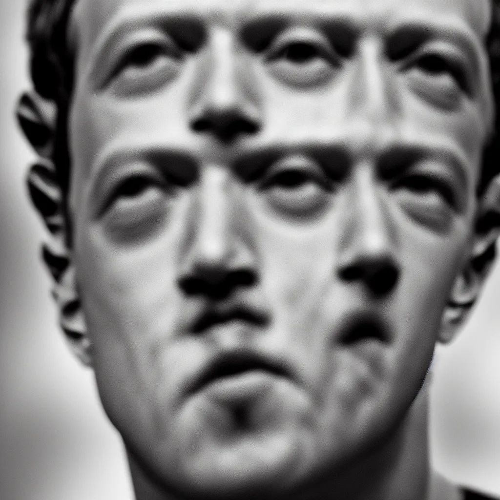 Image similar to one mark zuckerberg staring into your soul, photo, 4 k