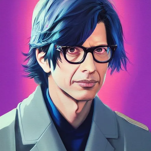 Prompt: jeff goldblum portrait as manga girl, realistic shaded perfect face, fine details. anime. realistic shaded lighting poster by ilya kuvshinov katsuhiro otomo ghost - in - the - shell, magali villeneuve, artgerm, jeremy lipkin and michael garmash and rob rey