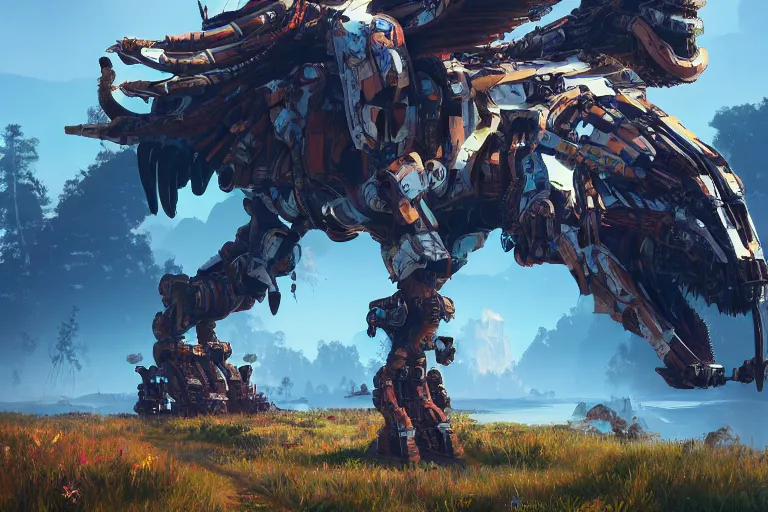 Image similar to glinthawk machine mecanical creature robot of horizon forbidden west horizon zero dawn bioluminiscence global illumination ray tracing hdr fanart arstation by ian pesty and alena aenami artworks in 4 k